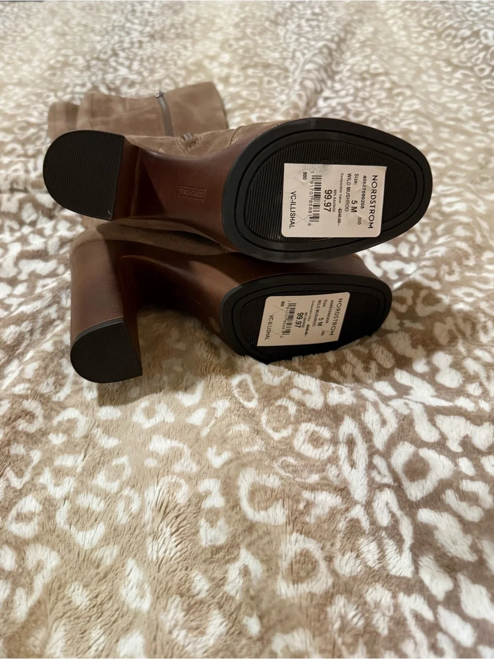 Vince Camuto Illishal Knee High Platform Boots Tan Suede